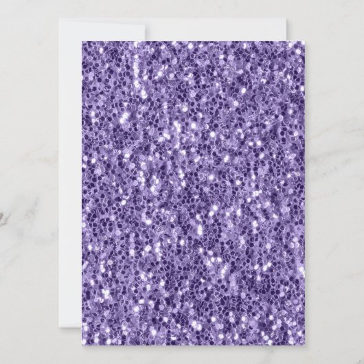 Violet paarse sparkles Sweet 16 elegant script Kaart (Achterkant)