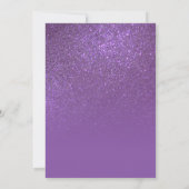 Violet Paarse Sparkly Glitter Ombre Foto Sweet 16 Kaart (Achterkant)