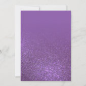 Violet Paarse Sparkly Glitter Ombre Quinceañera Kaart (Achterkant)
