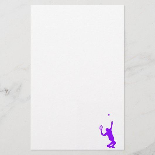 Violet Paarse Tennis Briefpapier (Voorkant)