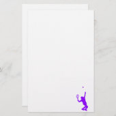 Violet Paarse Tennis Briefpapier (Voorkant / Achterkant)