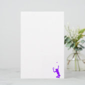 Violet Paarse Tennis Briefpapier (Staand voorkant)