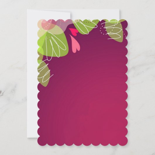 Violet Paarse Transparant Bloemen Bruiloft Uitnodi Kaart (Achterkant)