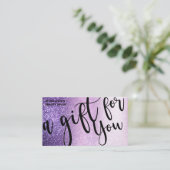 Violet Paarse Triple Glitter Cadeaubon Visitekaartje (Staand voorkant)