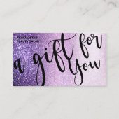 Violet Paarse Triple Glitter Cadeaubon Visitekaartje (Voorkant)