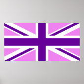 Violet Paarse Union Jack Poster (Voorkant)