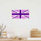 Violet Paarse Union Jack Poster (Keuken)