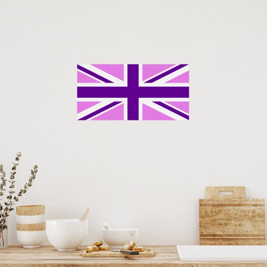 Violet Paarse Union Jack Poster (Keuken)