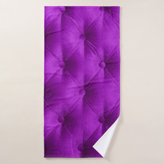 Violet paarse velvet capitone textiel background badhanddoek (Badhanddoek)