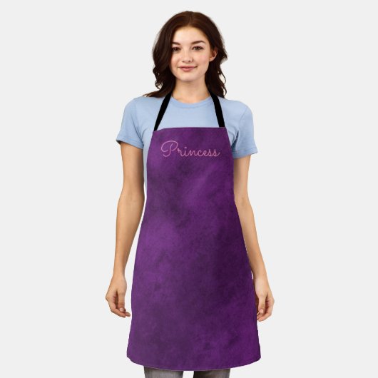 Violet Paarse Velvet look Schort (Gedragen)