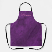 Violet Paarse Velvet look Schort (Voorkant)