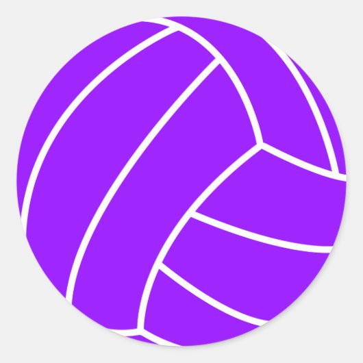 Violet Paarse volleybal Ronde Sticker (Voorkant)