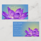 Violet Paarse Waterverf Lotus Flower Visitekaartje (Voorkant / Achterkant)