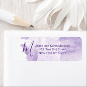 Violet Paarse Waterverf splash adres Etiket (Insitu)