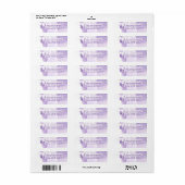 Violet Paarse Waterverf splash adres Etiket (Full Sheet)