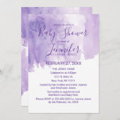 Violet Paarse Waterverf Splash Baby shower Kaart (Voorkant / Achterkant)