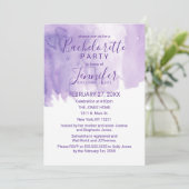 Violet Paarse Waterverf Splash Bachelorette Party Kaart (Staand voorkant)