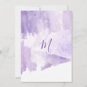 Violet Paarse Waterverf Splash Bachelorette Party Kaart (Achterkant)