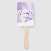 Violet Paarse Waterverf splash bruiloft programma' Handwaaier (Voorkant)