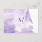 Violet Paarse Waterverf Splash Gift Registry Informatiekaartje (Achterkant)