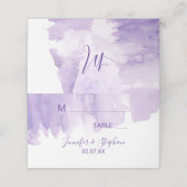 Violet Paarse Waterverf Splash Place Cards Plaatskaartje (Buitenkant ongevouwen)