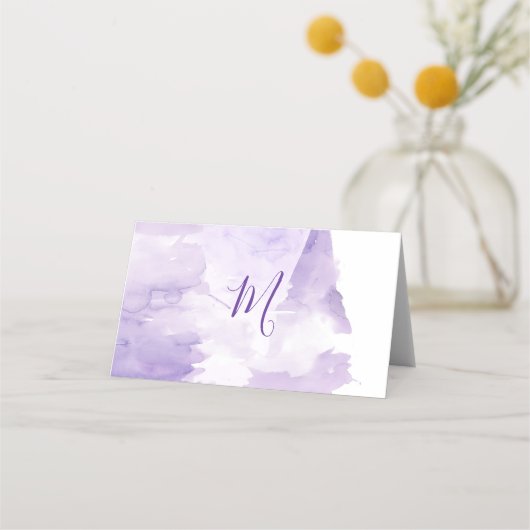 Violet Paarse Waterverf Splash Place Cards Plaatskaartje (Achterkant)