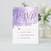 Violet Paarse Waterverf Splash RSVP (Staand voorkant)
