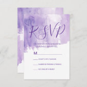 Violet Paarse Waterverf Splash RSVP (Voorkant / Achterkant)