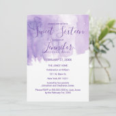 Violet Paarse Waterverf Splash Sweet 16 Kaart (Staand voorkant)