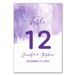 Violet Paarse Waterverf Splash Tafelnummers