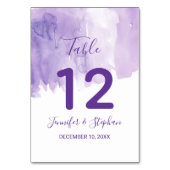 Violet Paarse Waterverf Splash Tafelnummers (Voorkant)