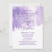 Violet Paarse Waterverf Splash Verloving Kaart (Voorkant)