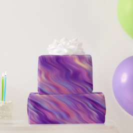 Violet Paarse Wavy Textuur Cadeaupapier
