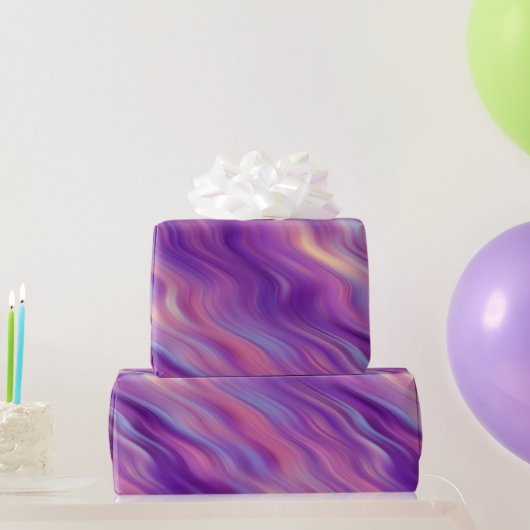 Violet Paarse Wavy Textuur Cadeaupapier (Feestgeschenken)