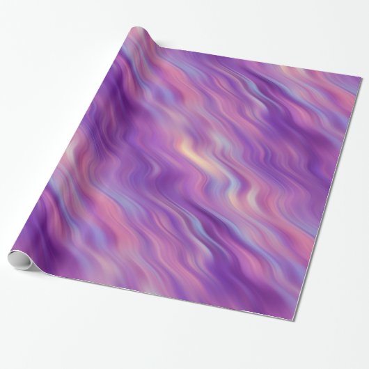 Violet Paarse Wavy Textuur Cadeaupapier (Uitgerold)