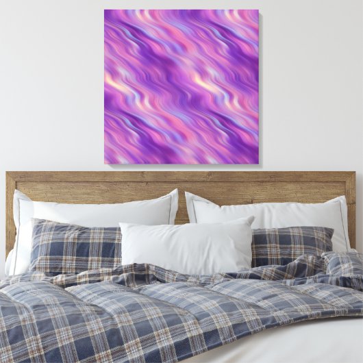 Violet Paarse Wavy Textuur Canvas Afdruk (Insitu (Slaapkamer))