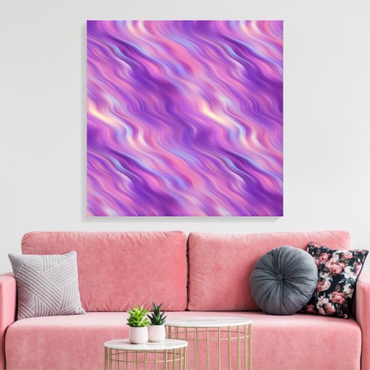 Violet Paarse Wavy Textuur Canvas Afdruk (Insitu (Woonkamer))