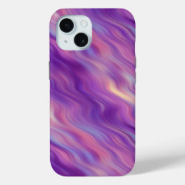 Violet Paarse Wavy Textuur iPhone 15 Case