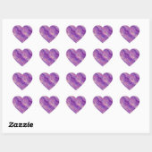 Violet Paarse Wavy Textuur Hart Sticker (Vel)