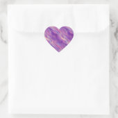 Violet Paarse Wavy Textuur Hart Sticker (Tas)