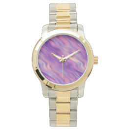 Violet Paarse Wavy Textuur Horloge