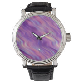 Violet Paarse Wavy Textuur Horloge