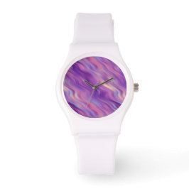 Violet Paarse Wavy Textuur Horloge