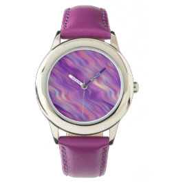 Violet Paarse Wavy Textuur Horloge