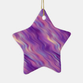 Violet Paarse Wavy Textuur Keramisch Ornament (Rechts)