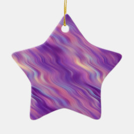Violet Paarse Wavy Textuur Keramisch Ornament