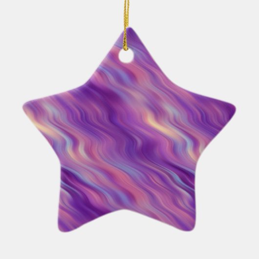 Violet Paarse Wavy Textuur Keramisch Ornament (Voorkant)