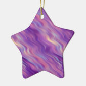Violet Paarse Wavy Textuur Keramisch Ornament (Links)