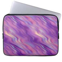 Violet Paarse Wavy Textuur Laptop Sleeve