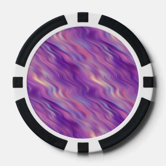 Violet Paarse Wavy Textuur Pokerchips (Voorkant)
